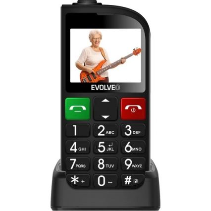Evolveo - EasyPhone FL, mobilus telefonas senjorams, juodas
