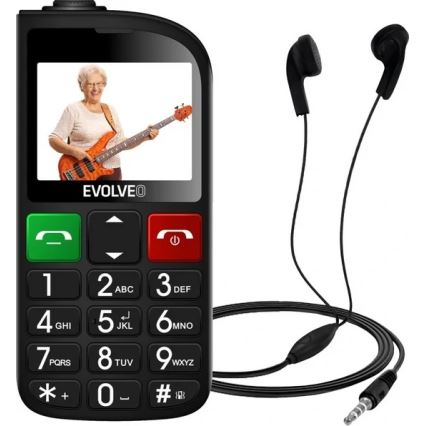 Evolveo - EasyPhone FL, mobilus telefonas senjorams, juodas