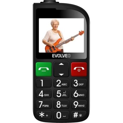 Evolveo - EasyPhone FL, mobilus telefonas senjorams, juodas