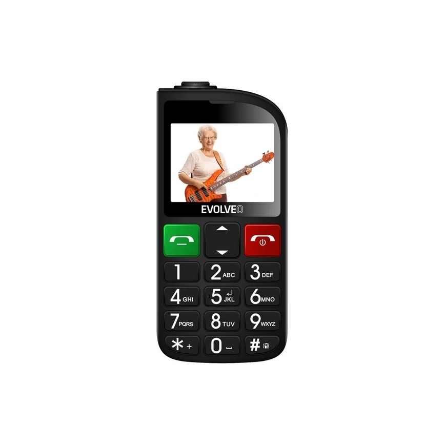 Evolveo - EasyPhone FL, mobilus telefonas senjorams, juodas