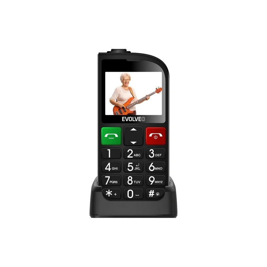 Evolveo - EasyPhone FL, mobilusis telefonas senjorams, juodas