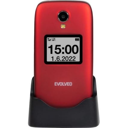 Evolveo - EasyPhone FS, atverčiamasis mobilusis telefonas 2.8 raudonas