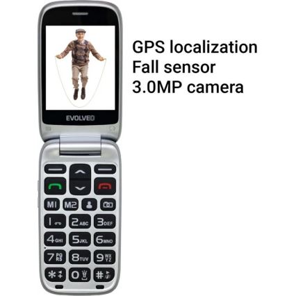Evolveo - EasyPhone FS sulankstomas mobilusis telefonas senjorams 2.8 raudonas