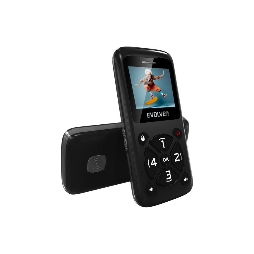 Evolveo - EasyPhone ID mobilus telefonas senjorams juodas