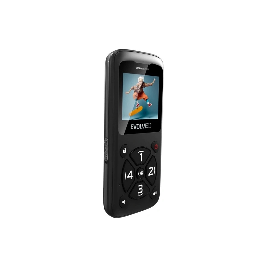 Evolveo - EasyPhone ID mobilus telefonas senjorams juodas