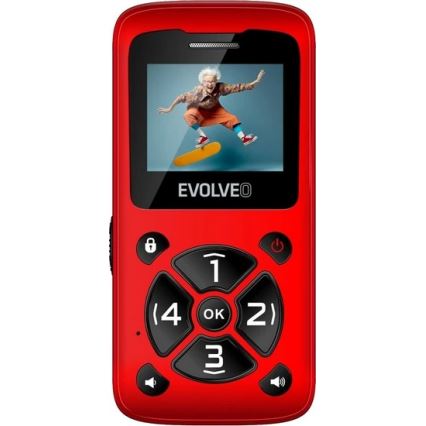 Evolveo - EasyPhone ID, mobilus telefonas senjorams, raudonas
