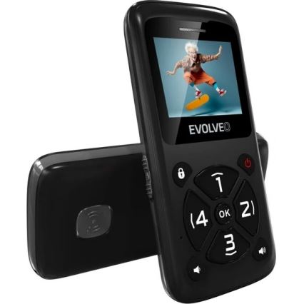 Evolveo - EasyPhone ID, mobilusis telefonas senjorams, juodas