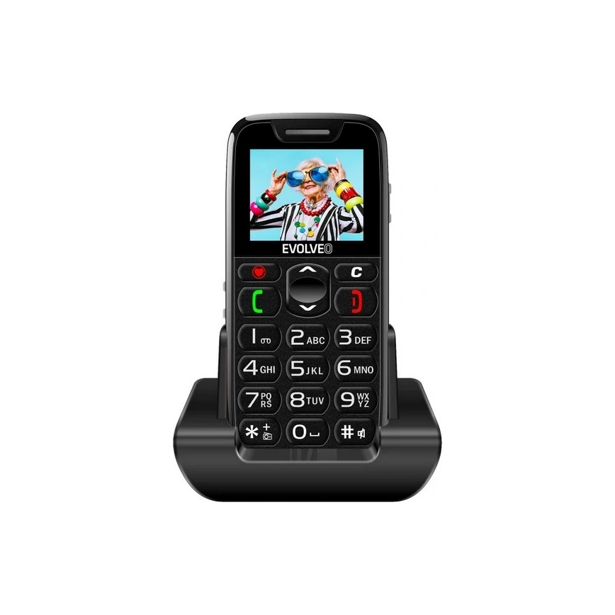 Evolveo - EasyPhone, mobilus telefonas senjorams, juodas