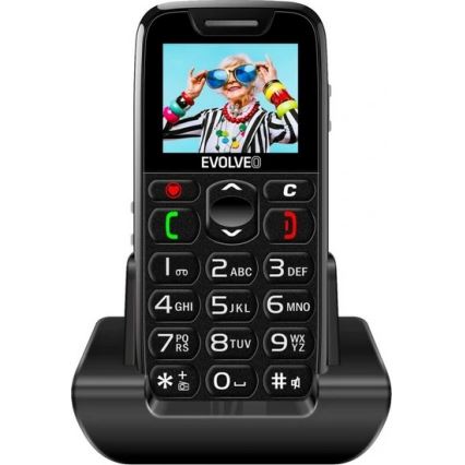 Evolveo - EasyPhone mobilusis telefonas senjorams juodas