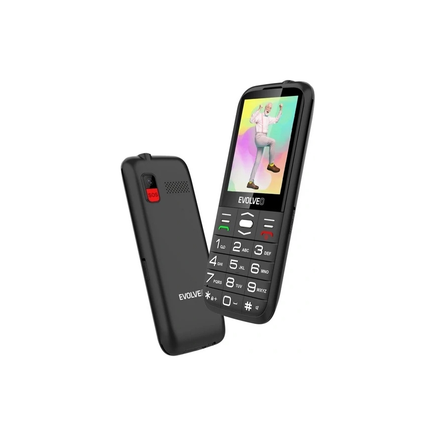 Evolveo - EasyPhone XO, mobilusis telefonas senjorams, juodos spalvos