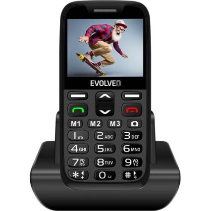 Evolveo - EasyPhone XR 2G mobilusis telefonas senjorams, juodas