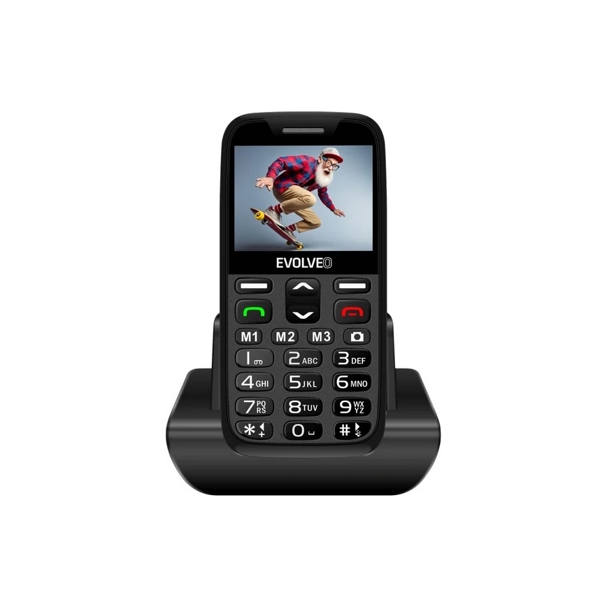 Evolveo - EasyPhone XR 2G mobilusis telefonas senjorams, juodas