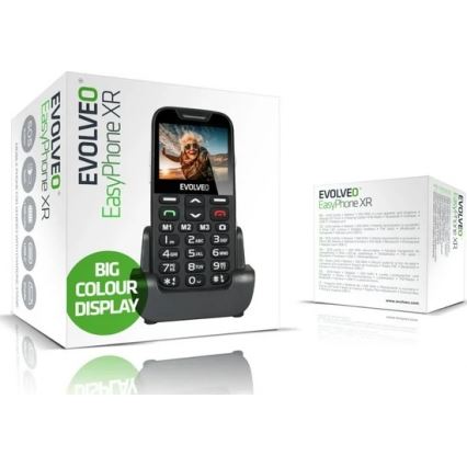 Evolveo - EasyPhone XR 2G mobilusis telefonas senjorams, juodas