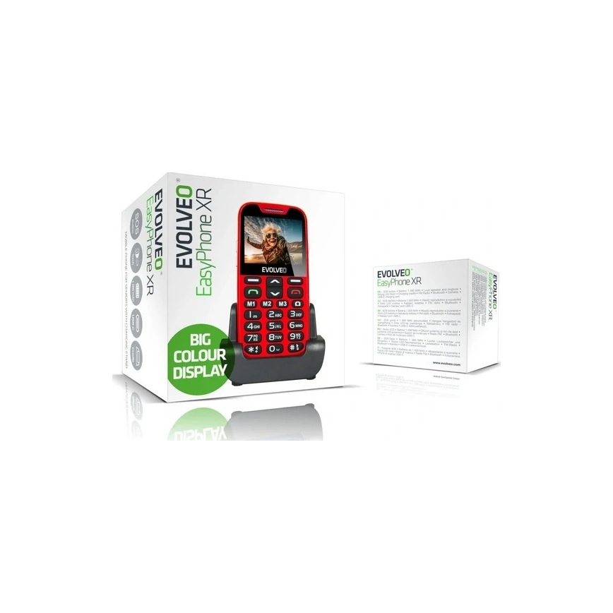 Evolveo - EasyPhone XR 4G raudonas mobilusis telefonas senjorams