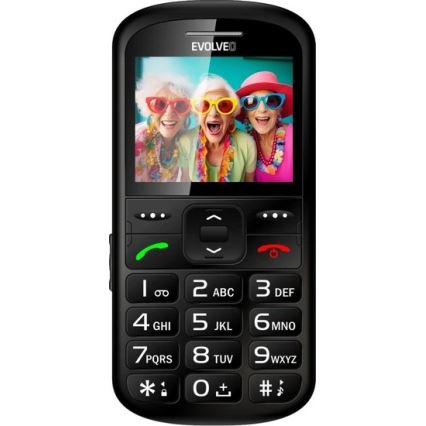 Evolveo - EasyPhone XS, mobilus telefonas senjorams, juodos spalvos