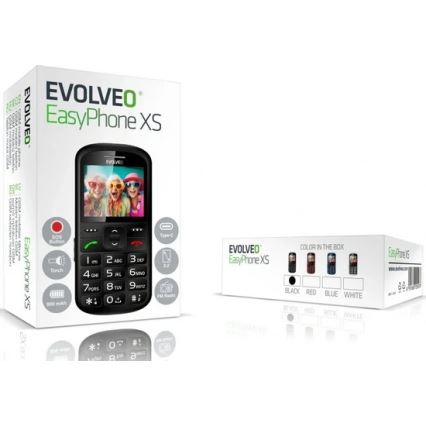 Evolveo - EasyPhone XS, mobilus telefonas senjorams, juodos spalvos