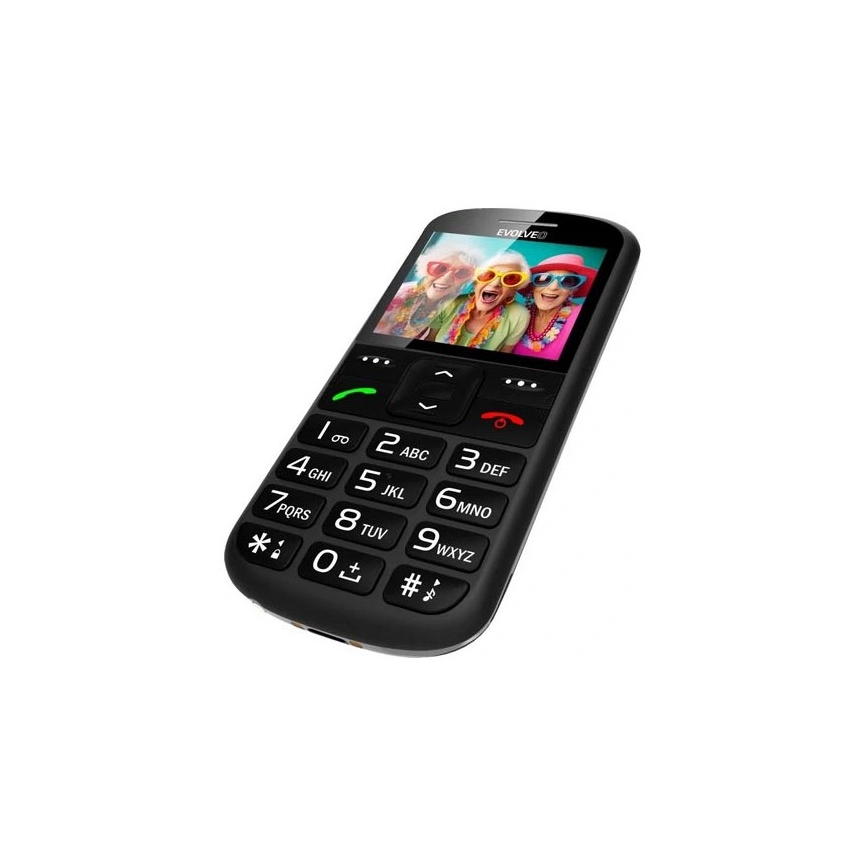 Evolveo - EasyPhone XS, mobilusis telefonas senjorams, juodas