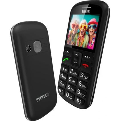 Evolveo - EasyPhone XS, mobilusis telefonas senjorams, juodas
