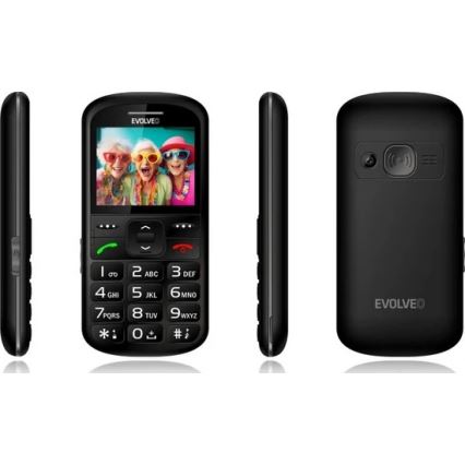 Evolveo - EasyPhone XS, mobilusis telefonas senjorams, juodas