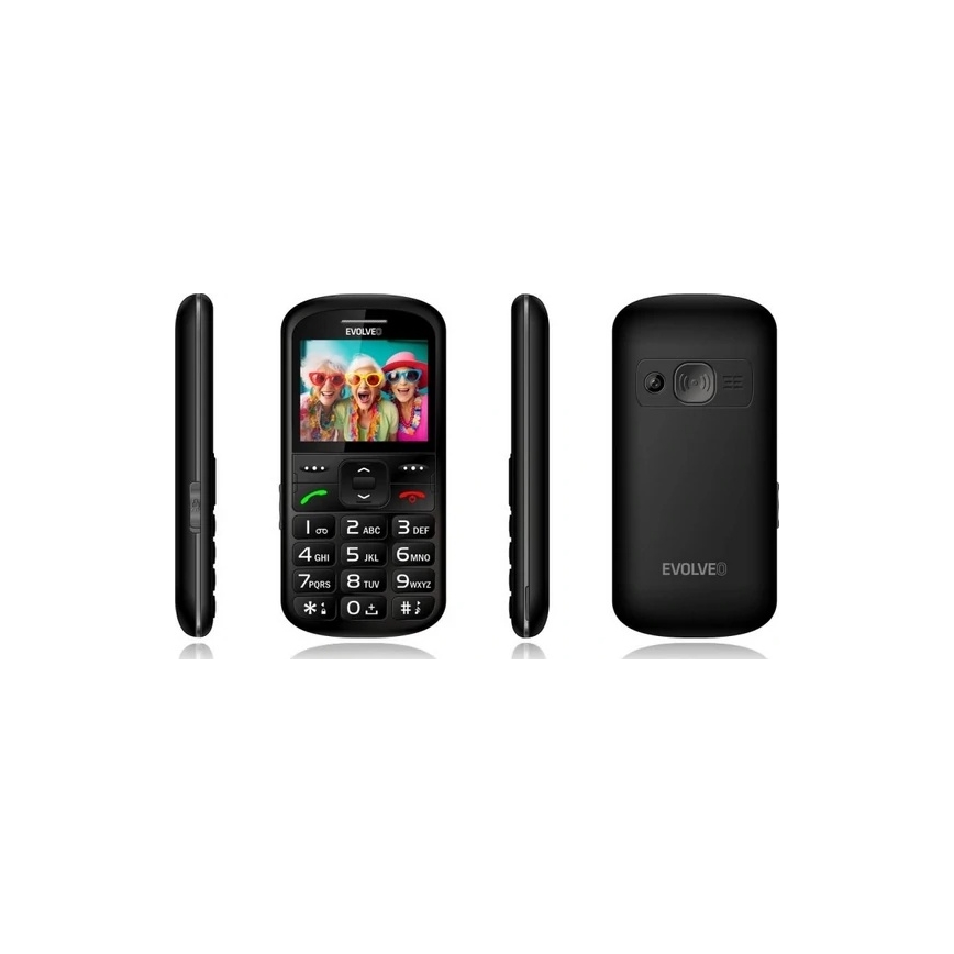 Evolveo - EasyPhone XS, mobilusis telefonas senjorams, juodas