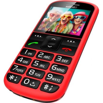 Evolveo - EasyPhone XS, mobilusis telefonas senjorams, raudonas