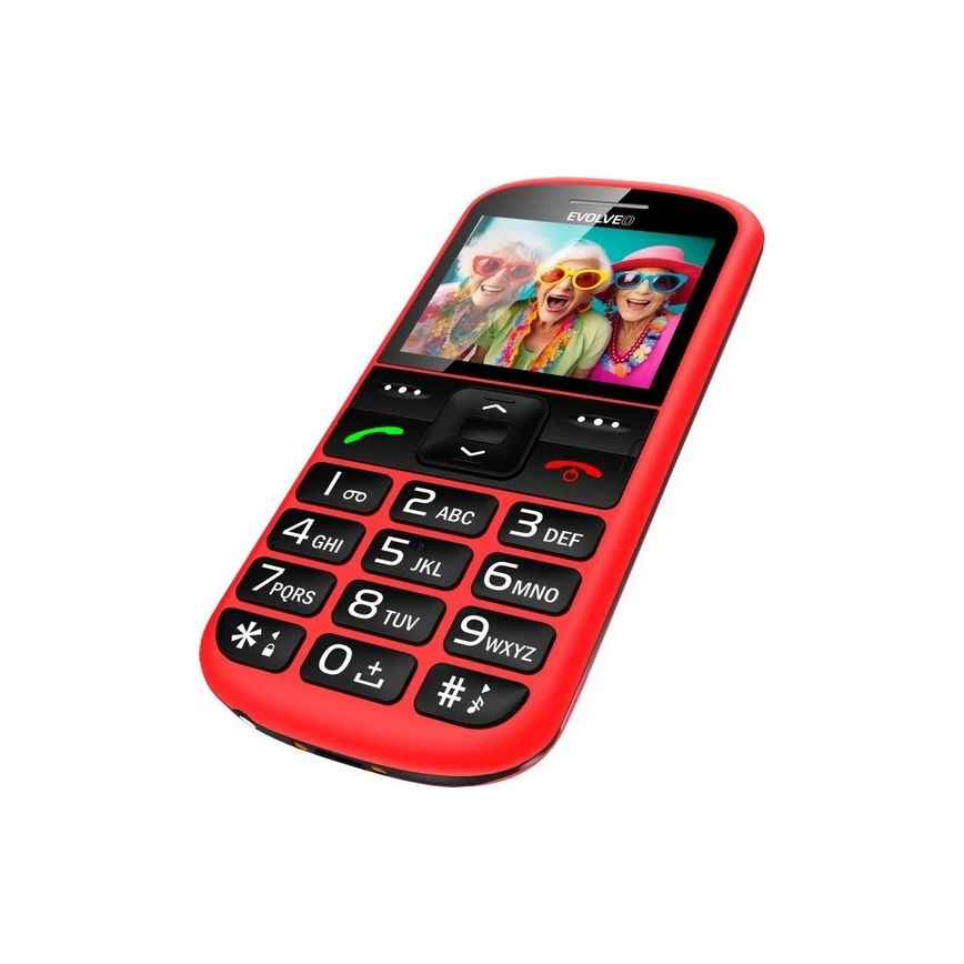 Evolveo - EasyPhone XS, mobilusis telefonas senjorams, raudonas