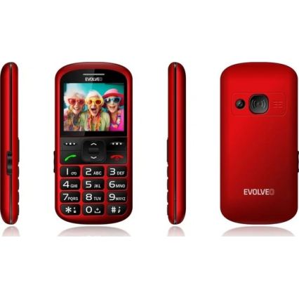 Evolveo - EasyPhone XS, mobilusis telefonas senjorams, raudonas