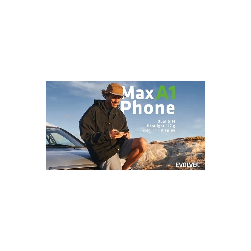 Evolveo - MaxPhone A1, mygtukinis Dual SIM telefonas, juodas