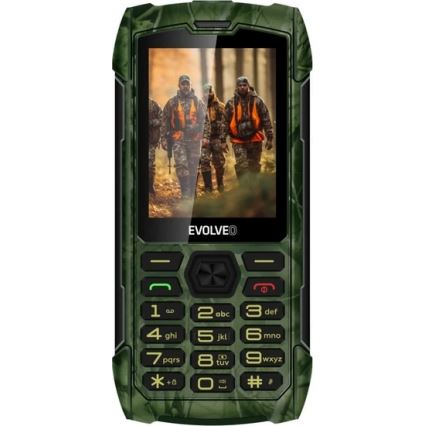 Evolveo - StrongPhone H1 atsparus vandeniui telefonas su dviem SIM kortelėmis, medžioklinis kamufliažas