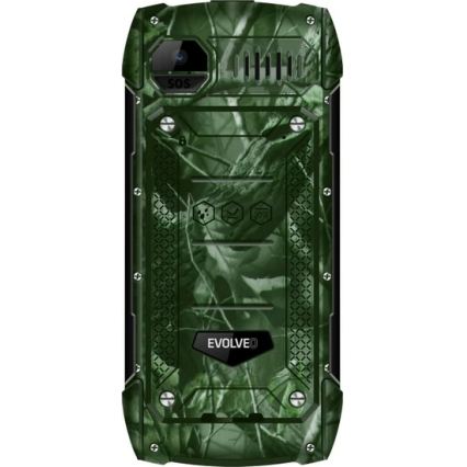 Evolveo - StrongPhone H1 atsparus vandeniui telefonas su dviem SIM kortelėmis, medžioklinis kamufliažas