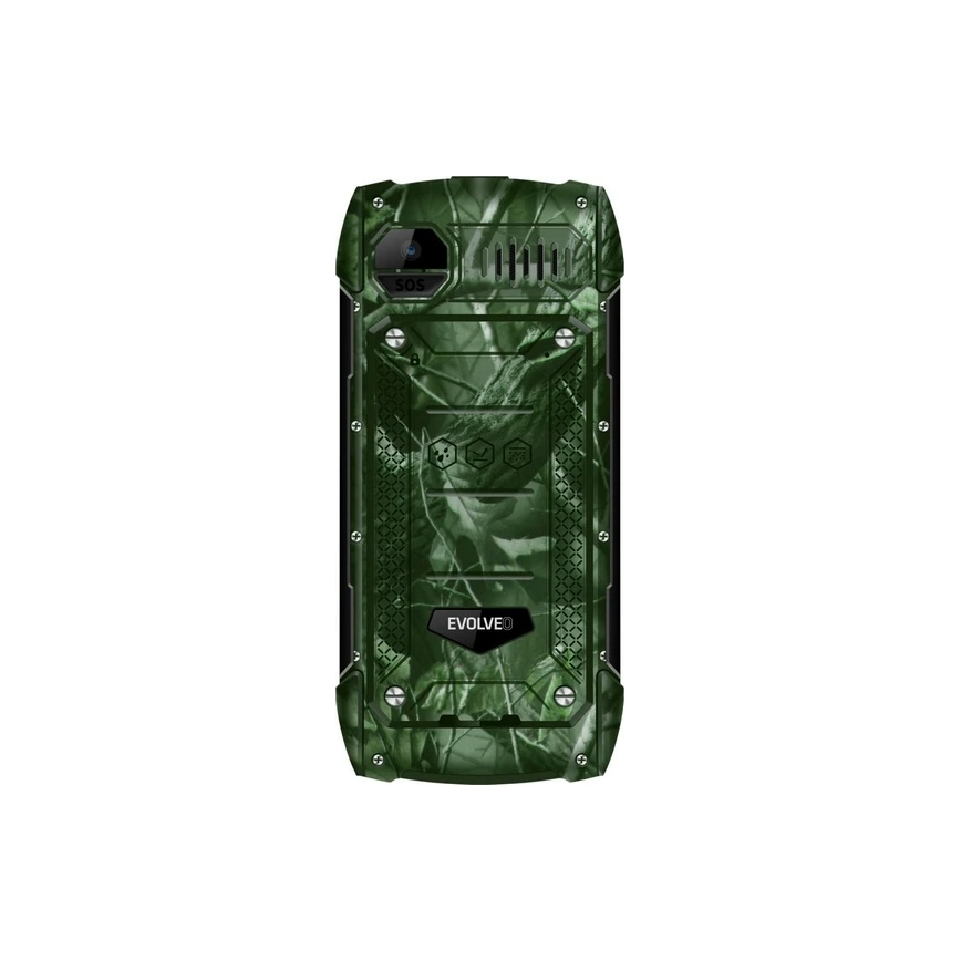 Evolveo - StrongPhone H1 atsparus vandeniui telefonas su dviem SIM kortelėmis, medžioklinis kamufliažas