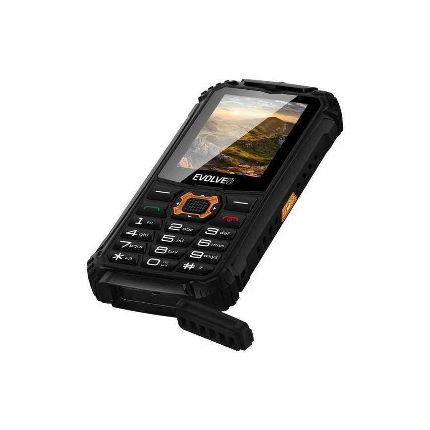 Evolveo - StrongPhone Q1 atsparus vandeniui Dual SIM telefonas juodas/oranžinis