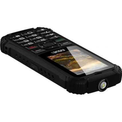 Evolveo - StrongPhone Q1, vandeniui atsparus Dual SIM telefonas, juodas