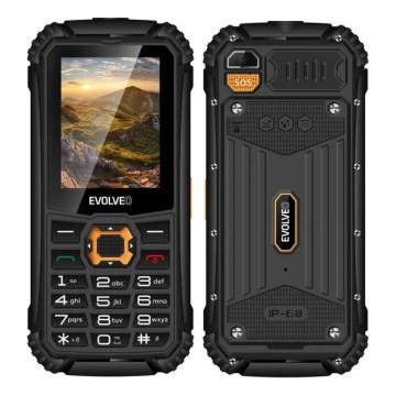 Evolveo - StrongPhone Q1, vandeniui atsparus Dual SIM telefonas juodas/oranžinis
