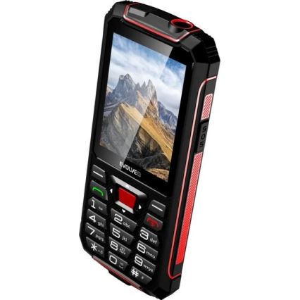 Evolveo - StrongPhone W4, atsparus vandeniui Dual SIM telefonas, juoda-raudona
