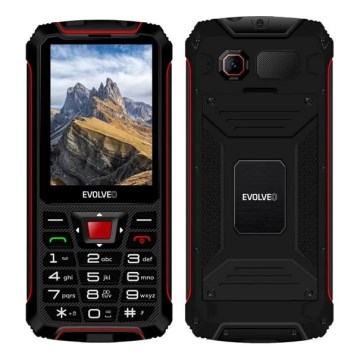 Evolveo - StrongPhone W4, atsparus vandeniui Dual SIM telefonas, juodos/raudonos spalvos
