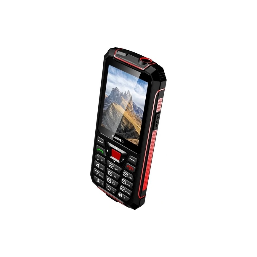 Evolveo - StrongPhone W4, vandeniui atsparus Dual SIM telefonas juodas/raudonas