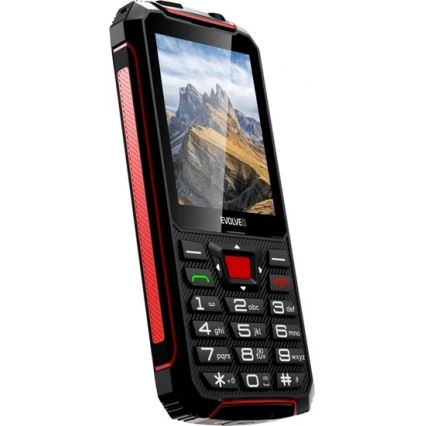 Evolveo - StrongPhone W4, vandeniui atsparus Dual SIM telefonas juodas/raudonas