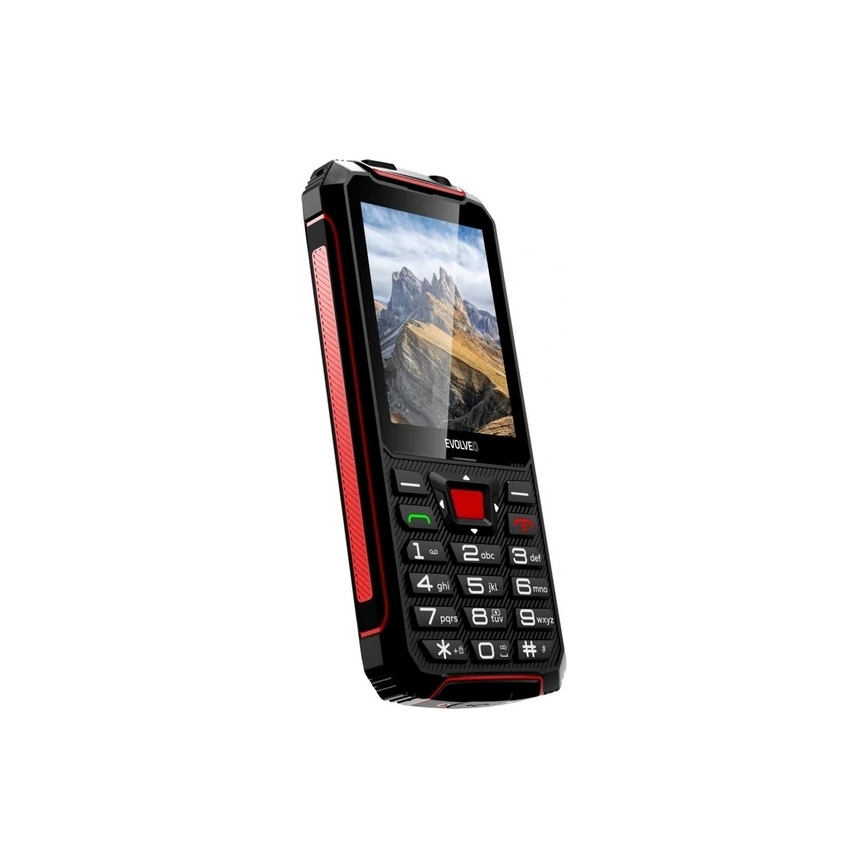 Evolveo - StrongPhone W4, vandeniui atsparus Dual SIM telefonas juodas/raudonas