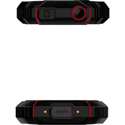 Evolveo - StrongPhone W4, vandeniui atsparus Dual SIM telefonas juodas/raudonas