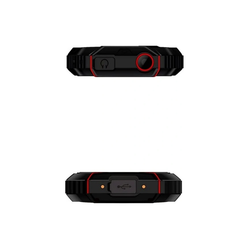 Evolveo - StrongPhone W4, vandeniui atsparus Dual SIM telefonas juodas/raudonas