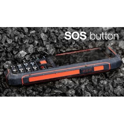 Evolveo - StrongPhone W4, vandeniui atsparus Dual SIM telefonas juodas/raudonas