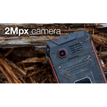 Evolveo - StrongPhone W4, vandeniui atsparus Dual SIM telefonas juodas/raudonas