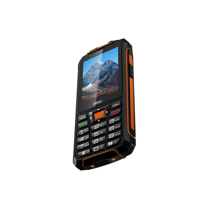 Evolveo - StrongPhone Z6, atsparus vandeniui Dual SIM telefonas juodas/oranžinis