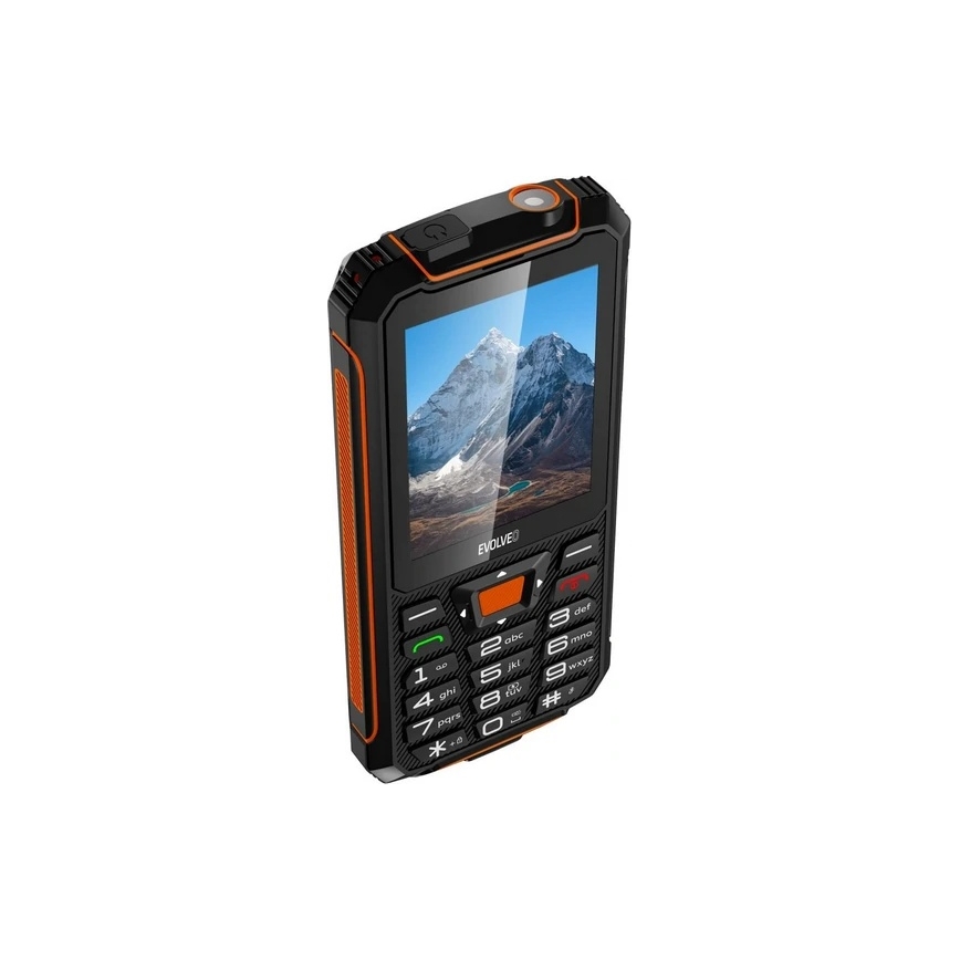 Evolveo - StrongPhone Z6, atsparus vandeniui Dual SIM telefonas juodas/oranžinis