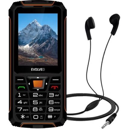 Evolveo - StrongPhone Z6, atsparus vandeniui Dual SIM telefonas juodas/oranžinis