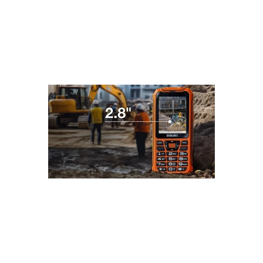 Evolveo - StrongPhone Z6 atsparus vandeniui dviejų SIM kortelių telefonas, oranžinis
