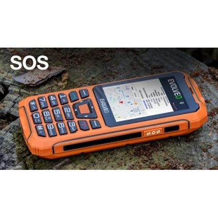 Evolveo - StrongPhone Z6 atsparus vandeniui dviejų SIM kortelių telefonas, oranžinis
