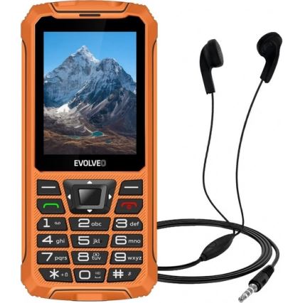 Evolveo - StrongPhone Z6 atsparus vandeniui dviejų SIM kortelių telefonas, oranžinis
