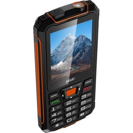 Evolveo - StrongPhone Z6, vandeniui atsparus Dual SIM telefonas, juoda - oranžinė